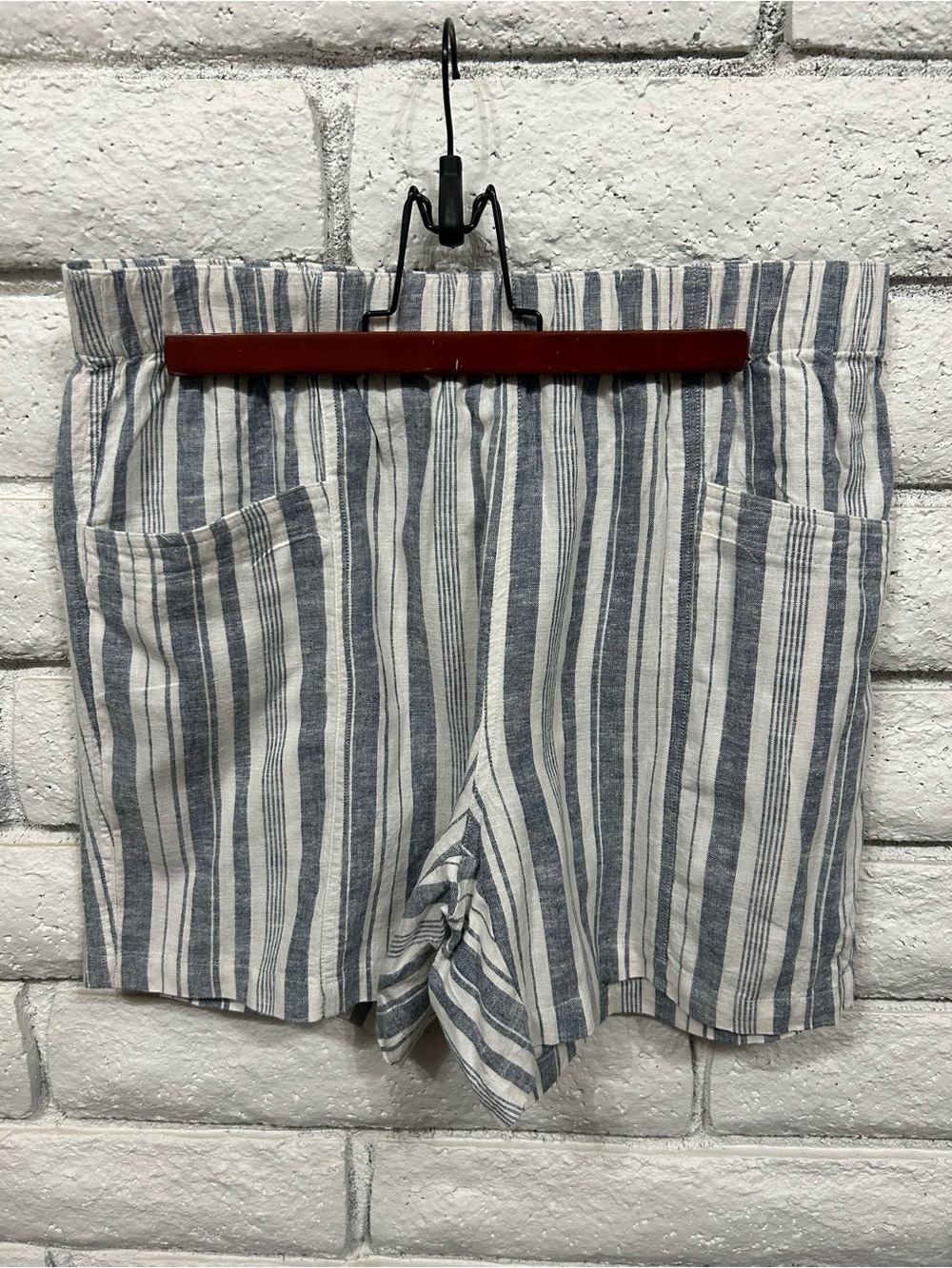 High-Waist Blue & White Striped Women’s Shorts NWOT
